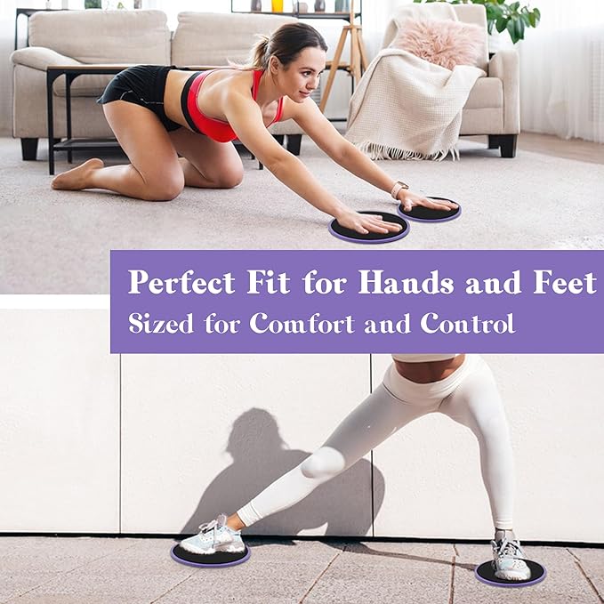 ZILLEEN Exercise Sliders for Working Out Fitness Discs for Pilates Women Men, 2 Pack