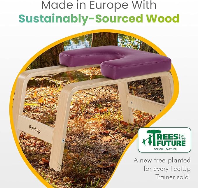 FeetUp - The Original Yoga Headstand Bench, Vegan Handstand Trainer Bench and Stand, Strength Training Inversion Equipment for Relaxation and Strength, Includes App & Starter Kit, #1 Worldwide