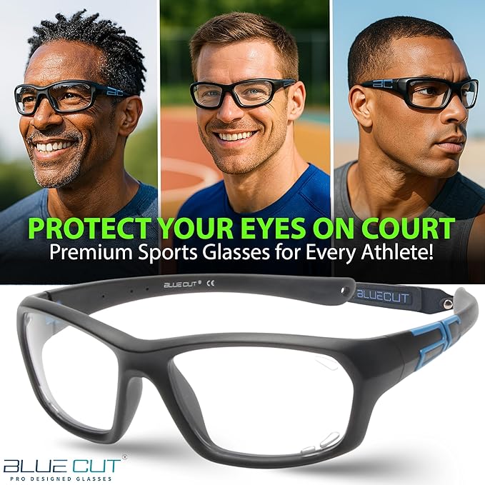 BLUE CUT Sports Protection Goggles, Photochromic Lenses Safety Glasses for Basketball, Pickleball Indoor Outdoor Sports