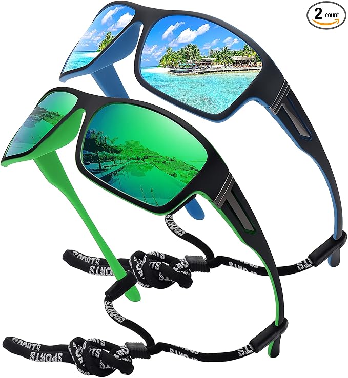 STORYCOAST Polarized Sports Sunglasses for Men Women Unbreakable Frame Cycling Fishing Driving