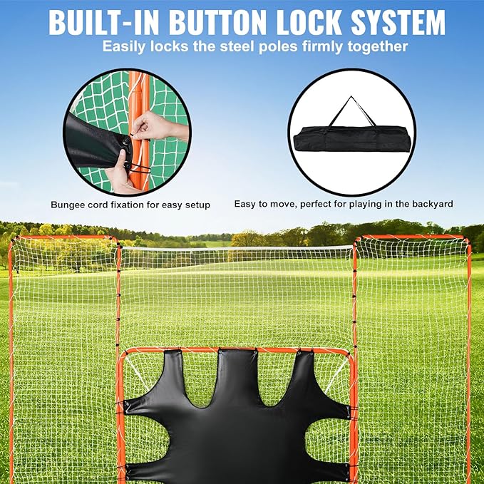 VEVOR Portable Lacrosse Goal - Complete Training Accessory Set with Extended Coverage for Youth and Adults