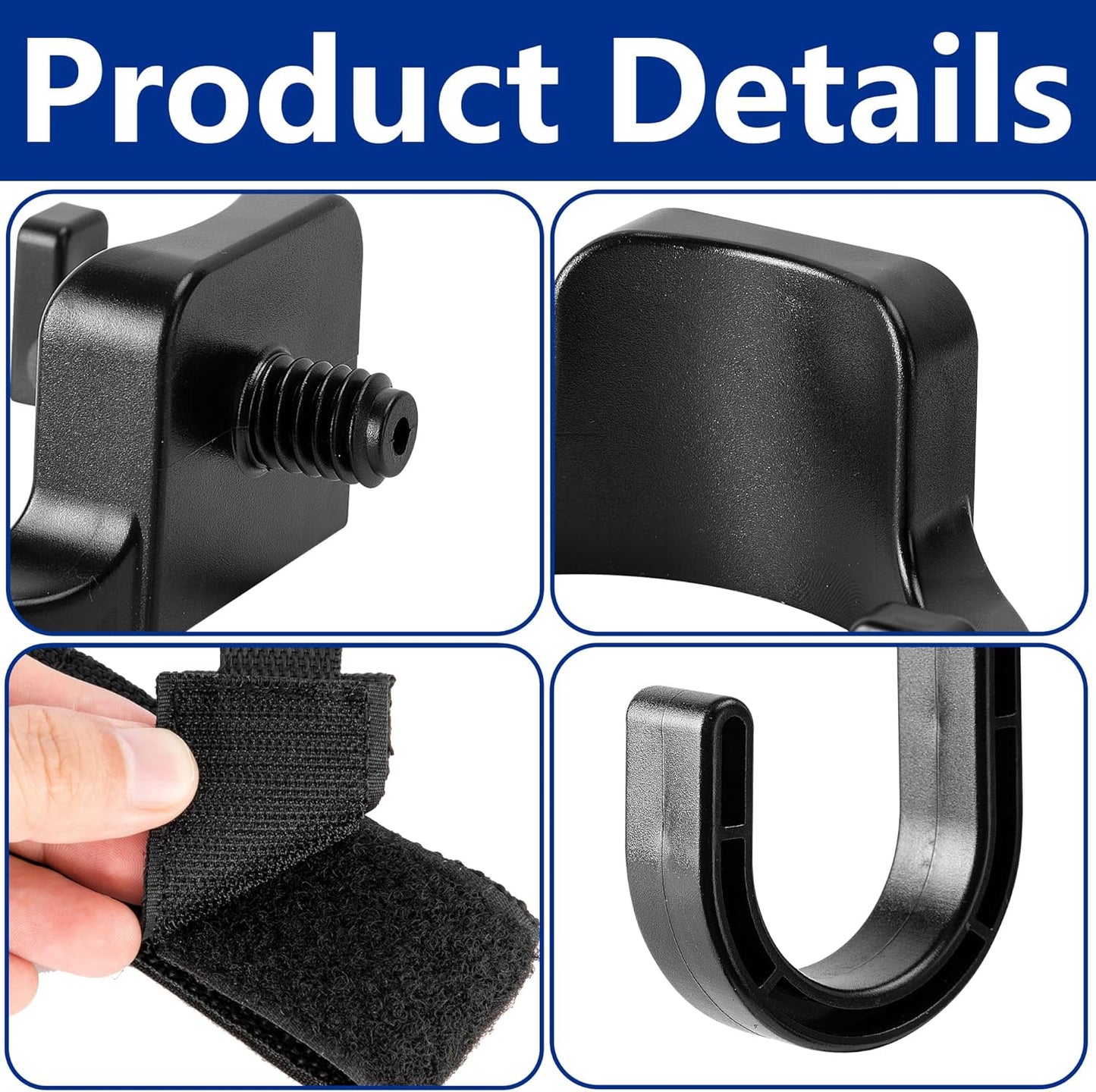 12 Pcs Storage Shed Tool Hooks with Extension Straps,ABS Shed Tool Hangers Include U-Shape and J-Shape,Storage Shed Shelves Accessories for Organizing Tool, Ladders, Bulk Items