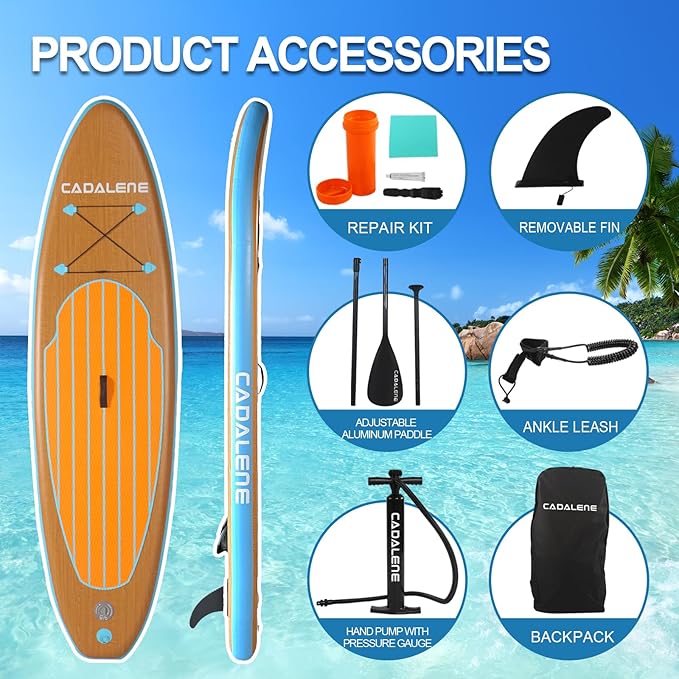 Inflatable Stand Up Paddle Board with SUP Accessories, Anti-Slip EVA Deck,10’ Family-Friendly Inflatable Paddle Boards for Adults & Youth of All Skill Levels