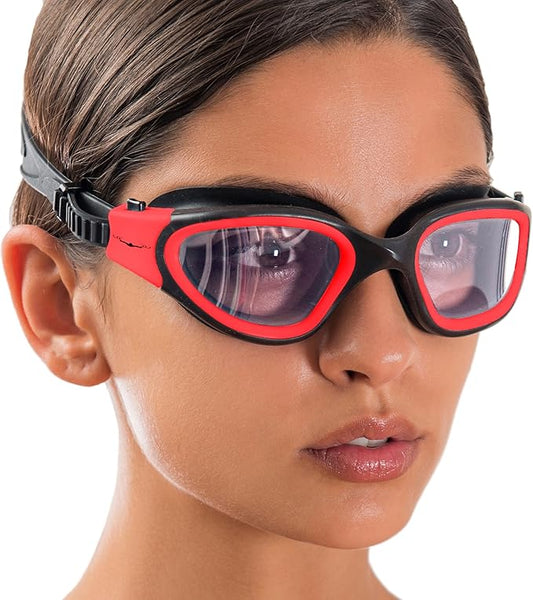 AqtivAqua Swimming Goggles, DX Wide View Swim Goggles for Adult Men Women, Anti Fog No Leaking