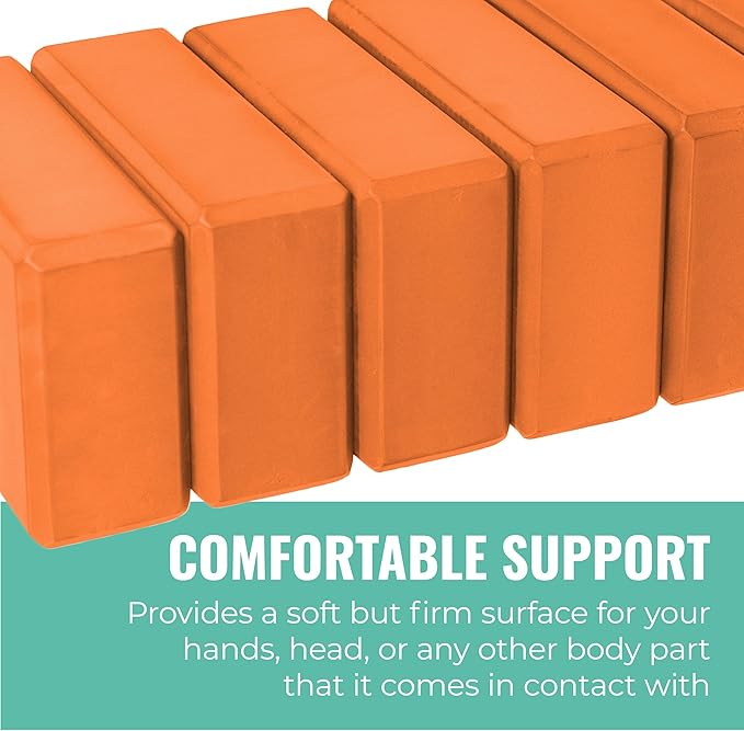 3" Yoga Block, 10 Pack Bulk EVA Foam Yoga Blocks, Firm and Supportive Yoga Brick, Balance Foam for Stretching, Pilates, and Workout, 3" x 6" x 9"
