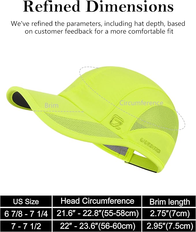 GADIEMKENSD Quick Dry Run Hat Cooling Breathable Mesh