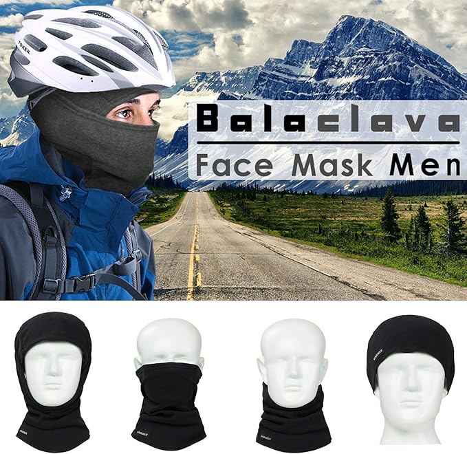 Ski Mask Balaclava Cold Weather Warm and Fleece Face Mask Neck Warmer Full Face Mask for Men&Women