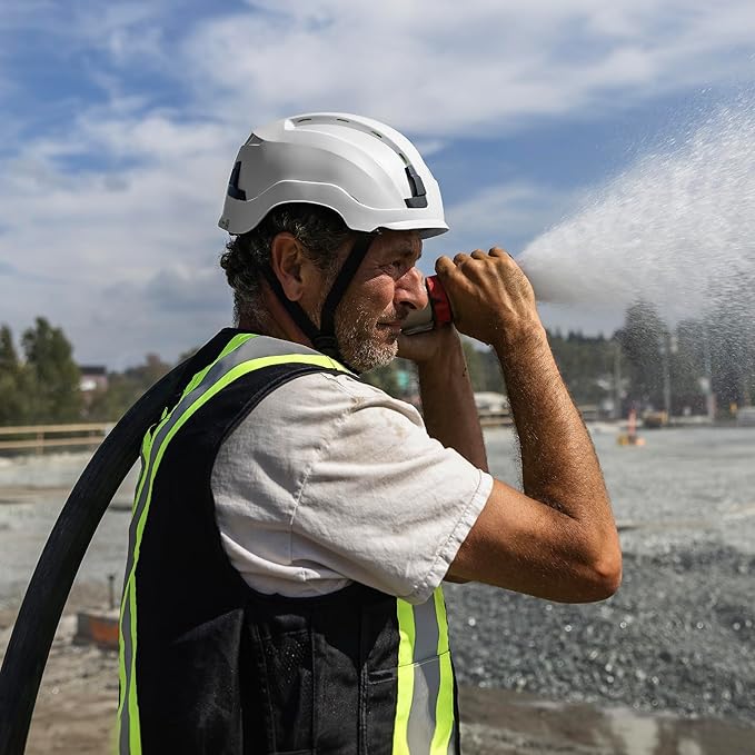 GE Safety Helmet: ANSI Type 2 Class G & E, Advanced Impact Technology, Ultra Comfortable Memory Foam, Heat Stress Reduction, Compatible with Accessories, Adjustable Size OSHA Approved