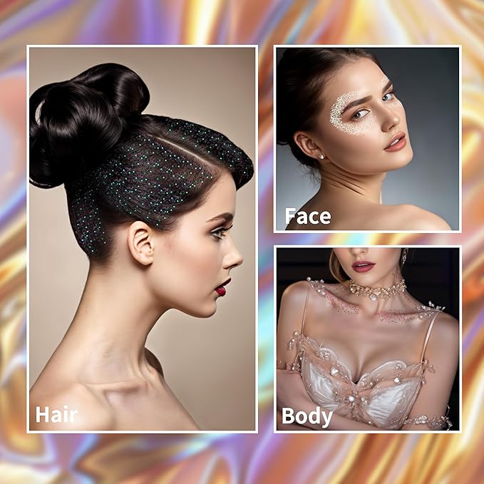 MEICOLY Mermaid Purple Face Body Glitter Stick,Hair Glitter Stick for Kids and Women,Sparkle Chunky Glitter Makeup,Waterproof Face Glitter for Party Rave Festival