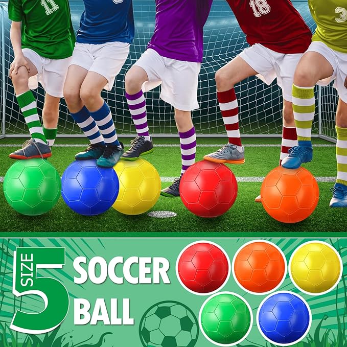 12 Sets Operation Christmas Deflated Soccer Ball Bulk with Pump Jump Rope, Bulk Soccer Balls 7.25 ft Adjustable Skipping Rope Outside Sport Balls