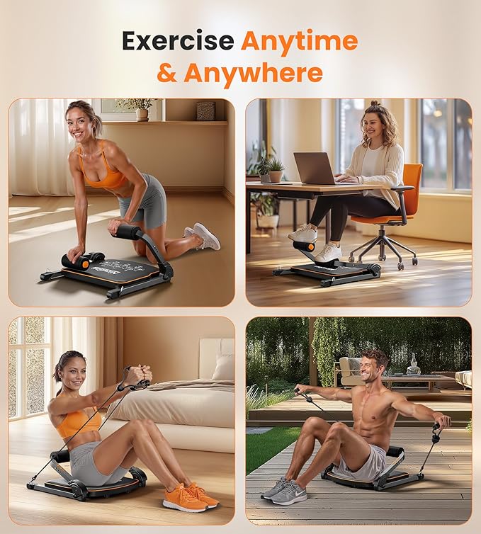 Niceday Ab Workout Equipment, Ab Machine for Stomach Workout, Ab Trainer Machine for Home, Ab Crunch Machine for Home Exercise, Sit Up Machine with Resistance Bands and 330 LBS Weight Capacity