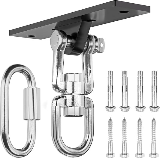 Heavy Bag Hanger,Punching Bag Mount Hanger Bracket,Ceiling Mount Hook 360°Rotation Wood Beam Holder Body Weight Strength Training Systems,Suitable for Swings and sandbags(900 LB Capacity)