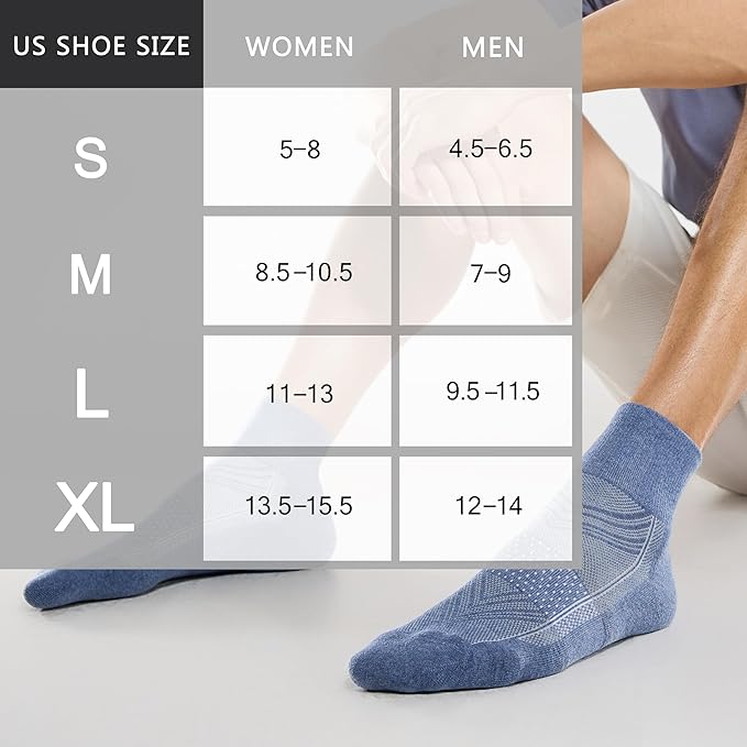 CelerSport 6 Pack Men's Ankle Socks with Cushion, Sport Athletic Running Socks