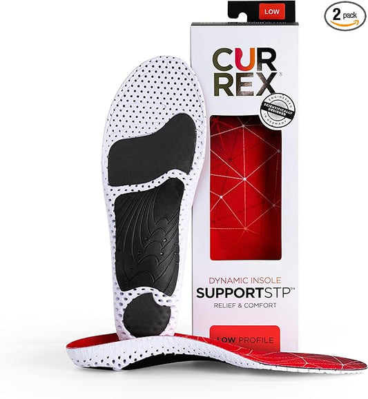 CURREX SupportSTP – Arch Support Insole w/Superior Cushioning & Airflow, Heavy Duty Shell for Less Fatigue – Comfort, Athletic, Casual and Work Shoe Inserts, Men & Women – Low Arch, Medium