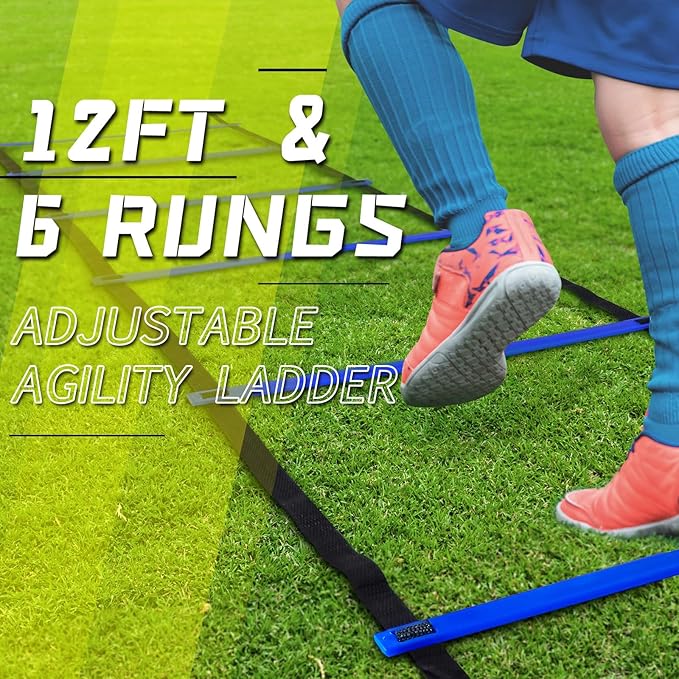 Kids Soccer Goal for Backyard, 6x4 9x5 FT Portable Soccer Nets Pop Up with Ball, Agility Ladder, Cones, Target & Carry Bag for Toddler Youth Outdoor Indoor Training Practice Sports Games Play