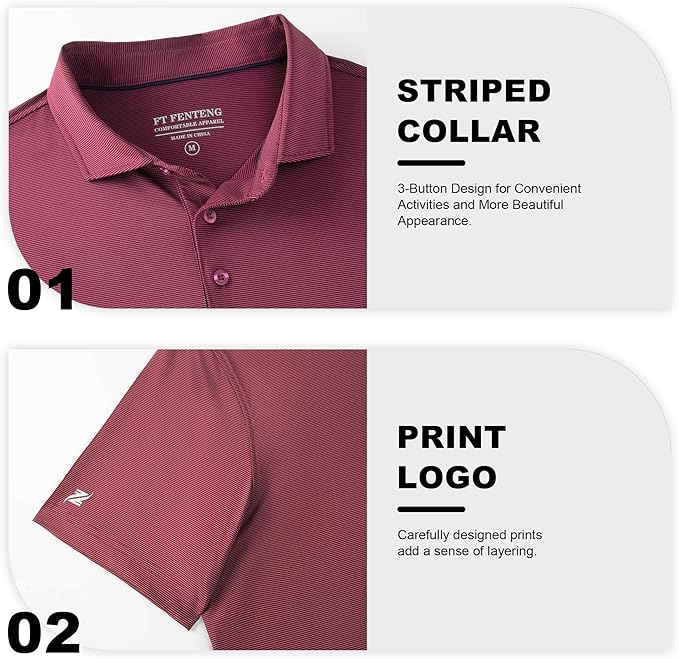 Mens Polo Shirts Short Casual Solid Stylish Dry Fit Performance Designed Collared Golf Polo Shirts for Men