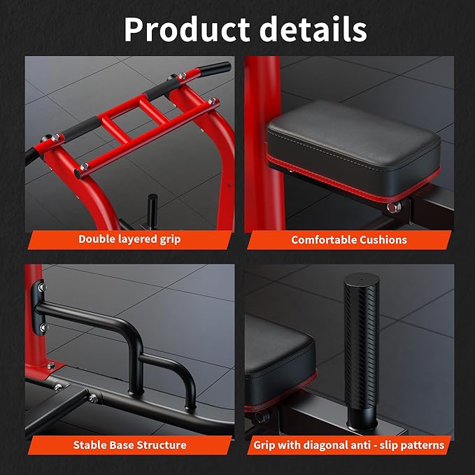 sogesfurniture Adjustable Dip Station & Pull Up Bar – Heavy Duty Calisthenics Workout Equipment for Home Gym, Multi-Function Fitness Training with Push Up Handles, Dips, Pull Ups & Push Ups