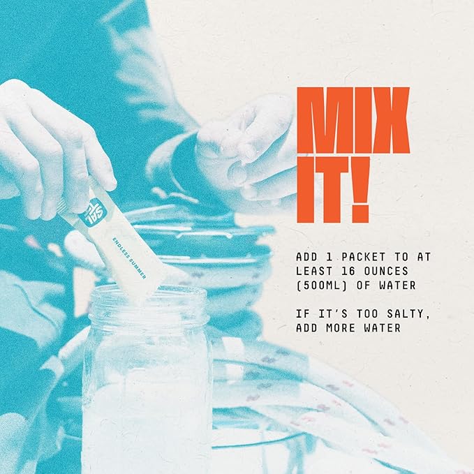 Keto Chow SALTT Electrolytes Powder Packets, Endless Summer (30 Hydration Packets) - Magnesium, Potassium, Sodium, Trace Minerals - Vegan, Sugar Free, Gluten Free - Travel Essentials - Made in USA