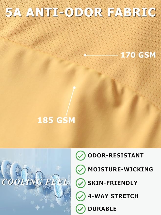 Moisture Wicking Quick Dry Soft Pickleball Workout Hiking Camping Running Shirts for Men Outdoor Sports