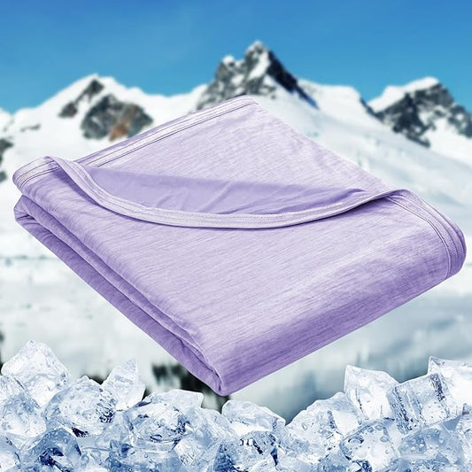 HOMFINE Cooling Blankets for Hot Sleepers - Summer Blanket Thin Lightweight Breathable Soft Double Side Enhanced Cooling for Bed Couch Sofa, Keep Cool for Night Sweats (Purple, 108 x 90 inches)
