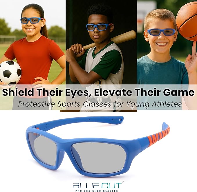 BLUE CUT Sports Protection Goggles, Photochromic Lenses Safety Glasses for Basketball, Pickleball and Outdoor Sports