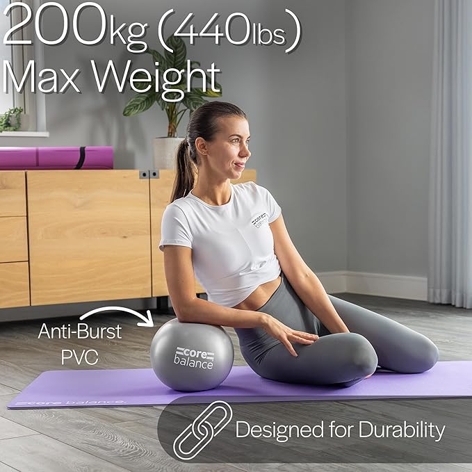 9 Inch Anti Burst Pilates Ball - Mini Exercise Ball for Yoga, Barre, Stretching and Core Stability Workout