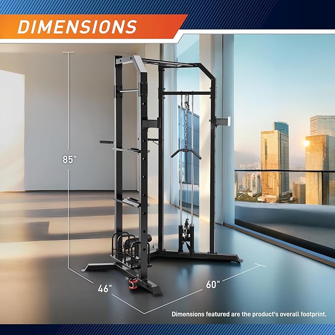 Marcy Strength Training Home Gym Cage with Pulley System for Weightlifting, Bodybuilding, Full Body Workout Equipment for Home Exercise