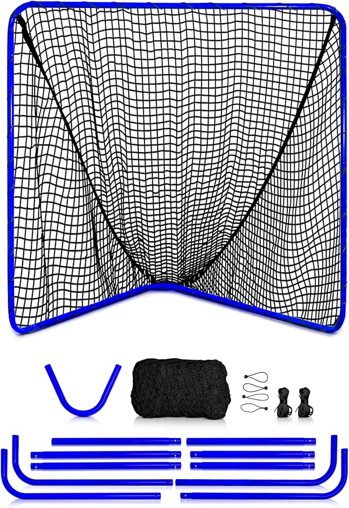 Velocity - Lacrosse Goal - Portable Steel Frame with Black Net, Perfect for Youth and Adult Training, Backyard Design