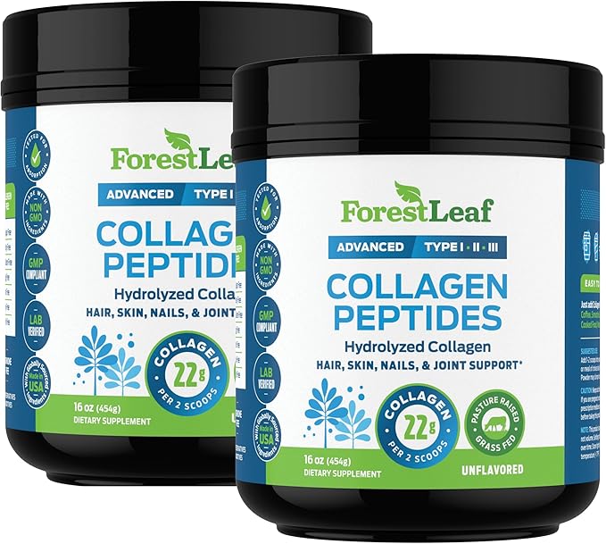 Collagen Peptides Powder Unflavored - Hydrolyzed Collagen Protein Powder Type 1, 2 & 3 - Grass Fed Keto Collagen Powder for Women & Men - Vital Hair, Skin, Nails, Joints, Recovery, 11g Per Serving