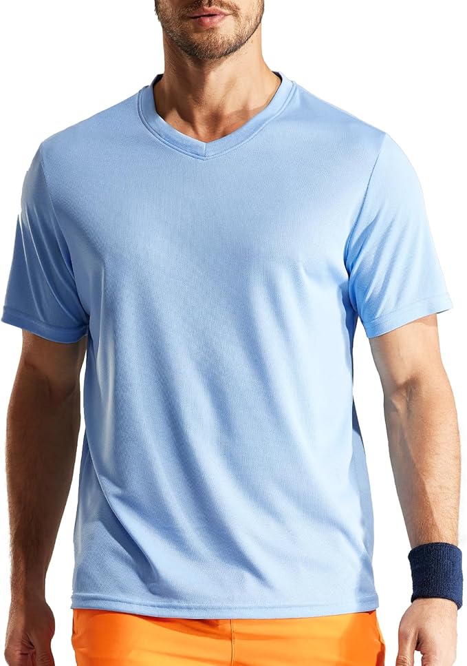 MIER Men's Quick Dry Workout Shirts Moisture Wicking Running Athletic Performance T-Shirts Recycled Polyester Top Tee