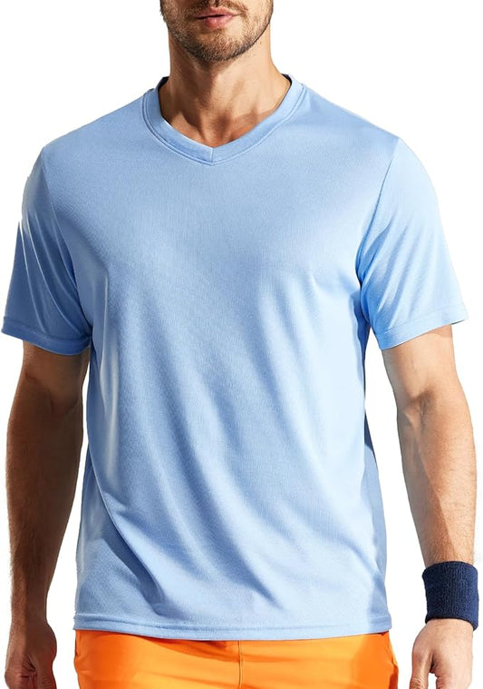 MIER Men's Quick Dry Workout Shirts Moisture Wicking Running Athletic Performance T-Shirts Recycled Polyester Top Tee