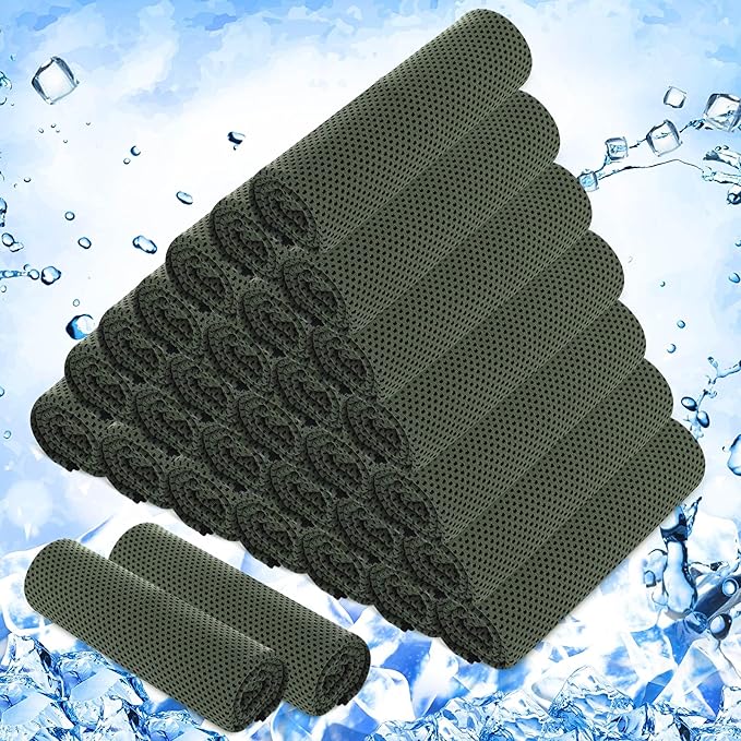 Hosuly 30 Pack Cooling Towels, 40"x12" Ice Breathable Soft Chilly Sweat Rag Microfiber Workout Rags for Gym Cooling Towels for Neck and Face for Yoga Golf Sport Running