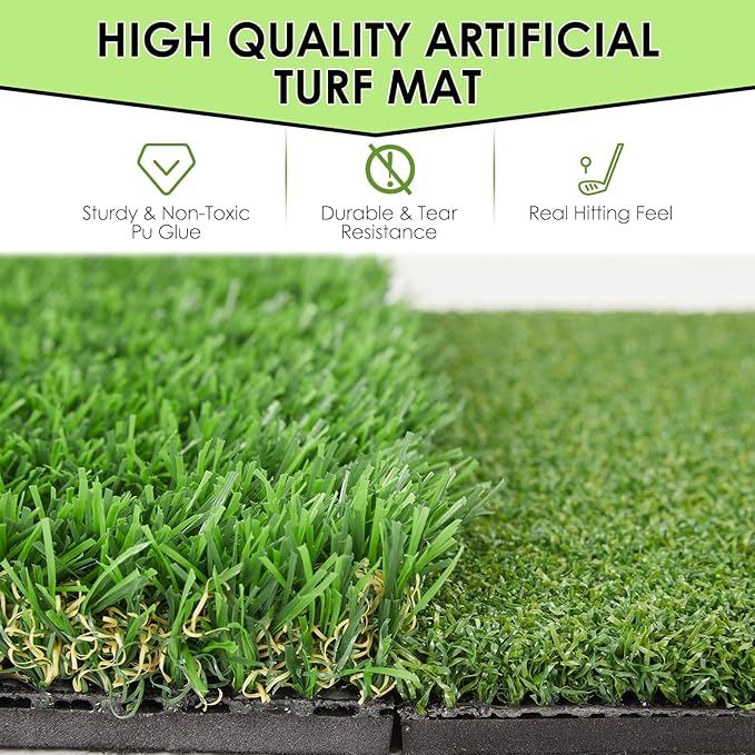 Golf Hitting Mat with Swing Path Tracer – Durable Golf Practice Mat for Indoor/Outdoor Use, Driving & Chipping Training – Golf Training Aid and Gift for Men & Women