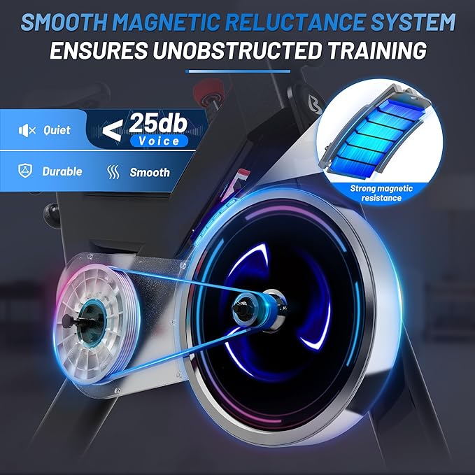 Exercise Bike, Stationary Bike for Home Cardio with Comfortable Seat Cushion, Adjustable Seat Handle, iPad Holder & 350 lbs Weight Capacity