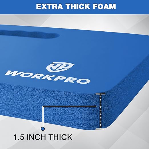 WORKPRO Extra Thick Kneeling Pad, 2-Pack, Soft Foam Cushioning for Knee, Large Foam Kneeler Mat for Gardening, Bathing Baby, Workout Supplies, 17.5 x 11 x 1.5 in, Blue