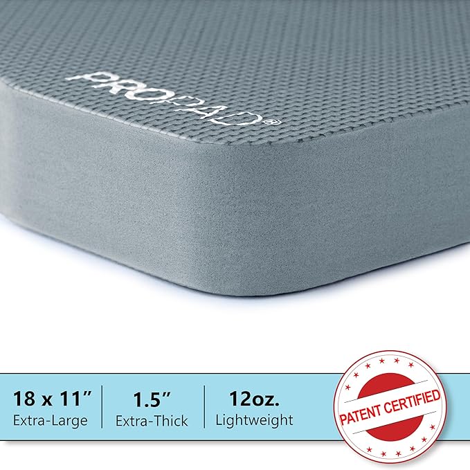 Thick Kneeling Pad, Garden Kneeler for Gardening, Bath Kneeler for Baby Bath, Kneeling Mat for Exercise & Yoga, Knee Pad for Work, Floor Foam Pad, Extra Large (XL) 18 x 11 x 1.5 Inches, Gray