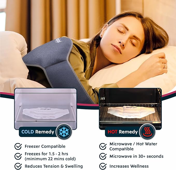 Magic Gel Ice Packs for Injuries Reusable - 2X Ice Pack for Back - Soft Compress for Hot or Cold Therapy - Lower Back Support - Soft Pad for Lower Lumbar, Sciatica, Tailbone