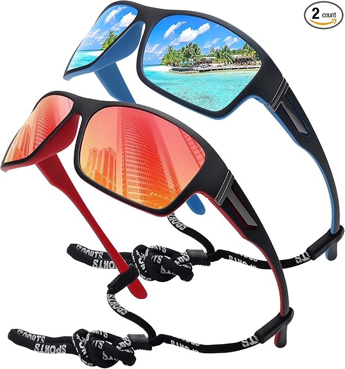 STORYCOAST Polarized Sports Sunglasses for Men Women Unbreakable Frame Cycling Fishing Driving