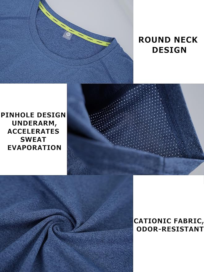 Moisture Wicking Quick Dry Soft Pickleball Workout Hiking Camping Running Shirts for Men Outdoor Sports