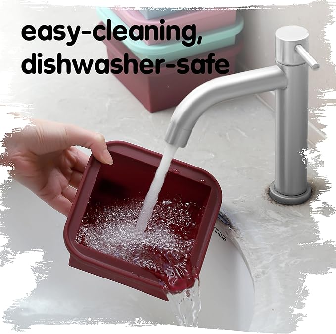 2-Cup Silicone Freezer Trays with Lids – Perfect for Meal Prep, Portion Control, and Easy Freezing-Meal Prep Container Molds for Soup,Leftovers (Bondi Mint, 4 Pack)