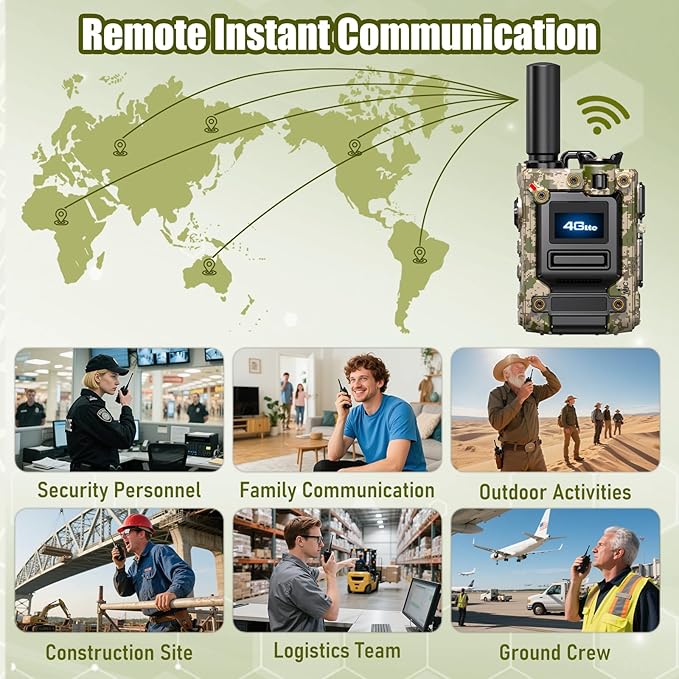 2Pcs 4G Camo Walkie Talkie for Adults,Long Range 4G 1000 Mile Rechargeable Two-Way Radios 3-Day Battery Runtime Ideal for Hiking,Camping,Work,and Emergency Use Portable Two-Way Outdoor Radio(SIM Card)