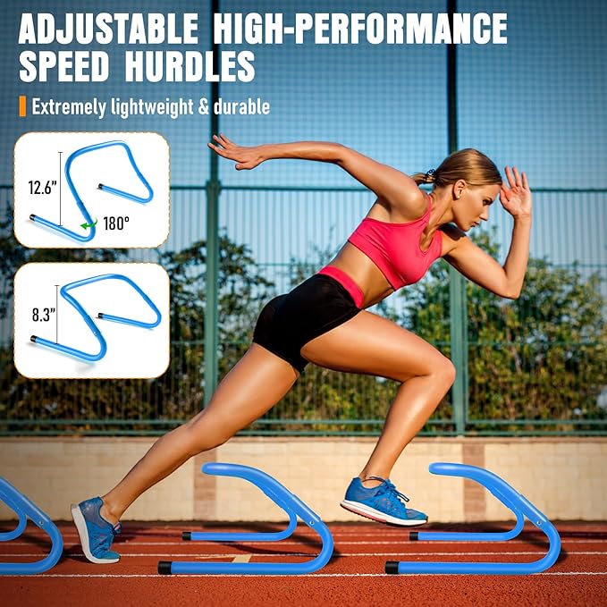 Agility Ladder, Speed Training Equipment Set, 20ft Agility Ladder, 12 Soccer Cones, 4 Hurdles, Jump Rope, Running Parachute, Basketball Football Soccer Training Equipment for Kids, Youth, Adults
