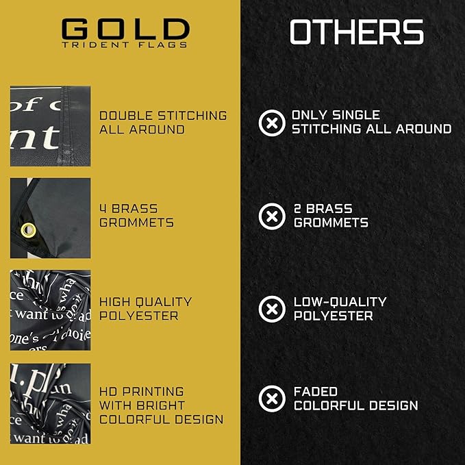 Gold Trident Discipline Motivational Gym Banner - Inspire Your Workout with this Banner - Perfect Fitness Wall Decor for Gym, Dorm - Stay Motivated with Cool Motivation Art - 3x5 Feet