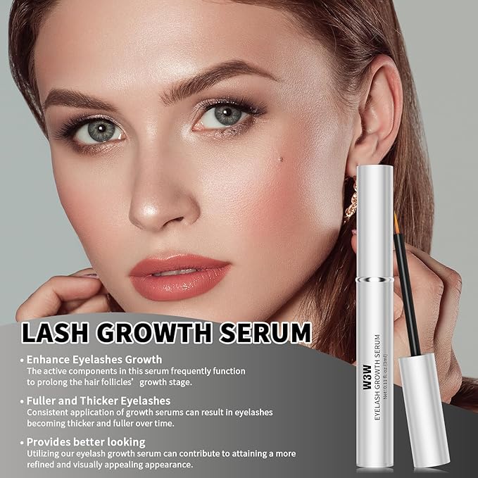 Lash Serum,Eyelash Growth Serum,Lash Enhancing Serum,Lash Boost Growth Serum,3 ML Lash Serum for Natural Longer, Fuller,and Thicker Lashes Brows,Plant Extracts No Irritating