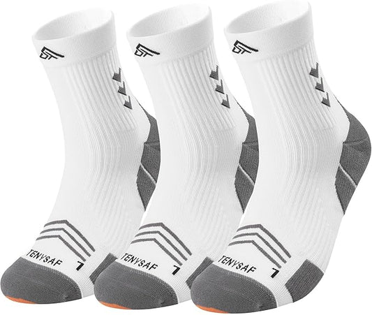 Compression Sport Running Socks: Athletic Crew Socks for Men Women Cycling Hiking Basketball Work,3 Pairs