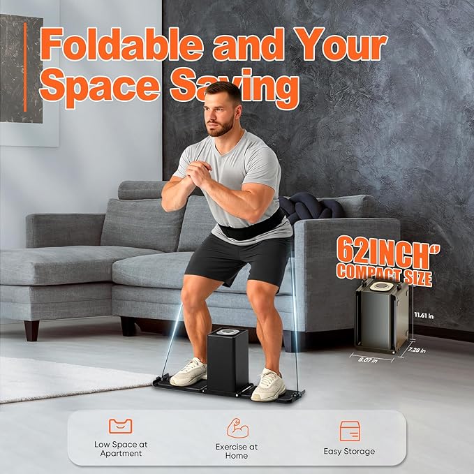 SR3 Pro Smart Home Gym Equipment,Portable Cable Machine for Home Workout ,Max 180lbs Resistance All-in-One Full Body Strength Trainer with Ambient Light