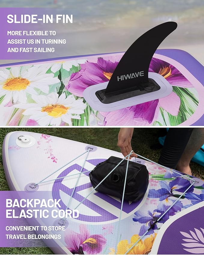 Inflatable Paddle Board 11 '* 34 "* 6" Extra Wide Sup Board, 420lb Capacity Paddle Board for Adults, Suitable for Sea and Lakes, 2+1Family Board