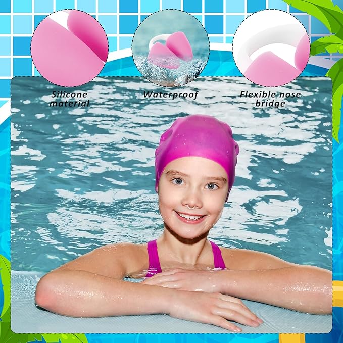 2 Pack Nose Plugs for Swimming for Adults and Kids (Age 7-12), Waterproof Soft Silicone Swimming Protectors Nose Block Nostril Plugs for Swimmers Surfers Water Sports