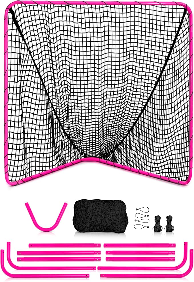 Velocity - Lacrosse Goal - Portable Steel Frame with Black Net, Perfect for Youth and Adult Training, Backyard Design