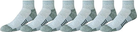 Amazon Essentials Men's Athletic Ankle Socks, Breathable, Cotton Blend, Cushioned, 6 Pairs